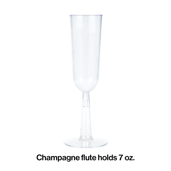 Clear Plastic Champagne Flutes, 7 Oz, 4 ct Party Decoration