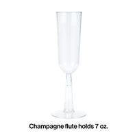 Clear Plastic Champagne Flutes, 7 Oz, 4 ct Party Decoration