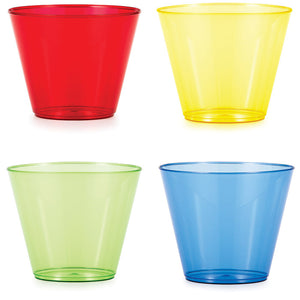 Assorted Colors Plastic Glasses, 9 Oz, 12 ct by Creative Converting