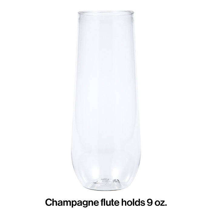Clear Plastic Champagne Flutes, 9 Oz, 4 ct