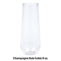 Clear Plastic Champagne Flutes, 9 Oz, 4 ct