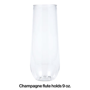 Clear Plastic Champagne Flutes, 9 Oz, 4 ct Party Decoration