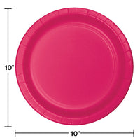 Hot Magenta Pink Banquet Plates, 24 ct