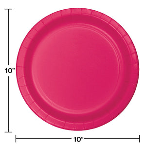 Hot Magenta Pink Banquet Plates, 24 ct Party Decoration