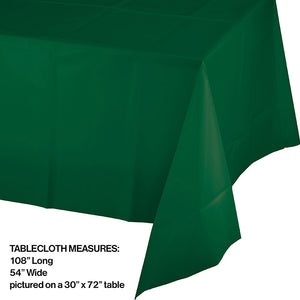 Hunter Green Tablecover Plastic 54" X 108" Party Decoration