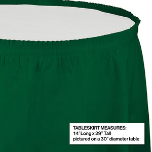 Hunter Green Plastic Tableskirt, 14' X 29" Party Decoration
