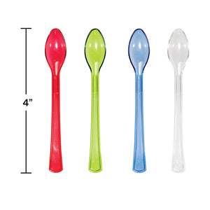 Assorted Color Mini Appetizer Spoons, 24 ct Party Supplies