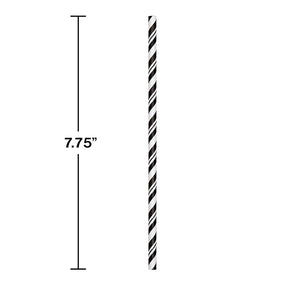 Black Striped Paper Straws, 24 ct Party Decoration