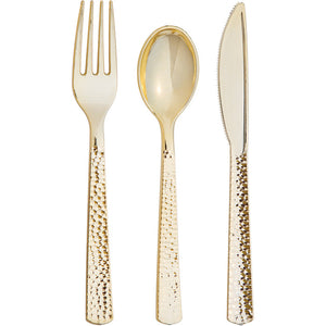 Assorted Cutlery, Gold Hammered, 24 ct by Creative Converting