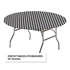 Stay Put Tablecover Black Check, 60" Party Decoration