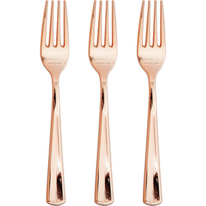Forks Only, Metallic Rosegold, 24 ct by Creative Converting
