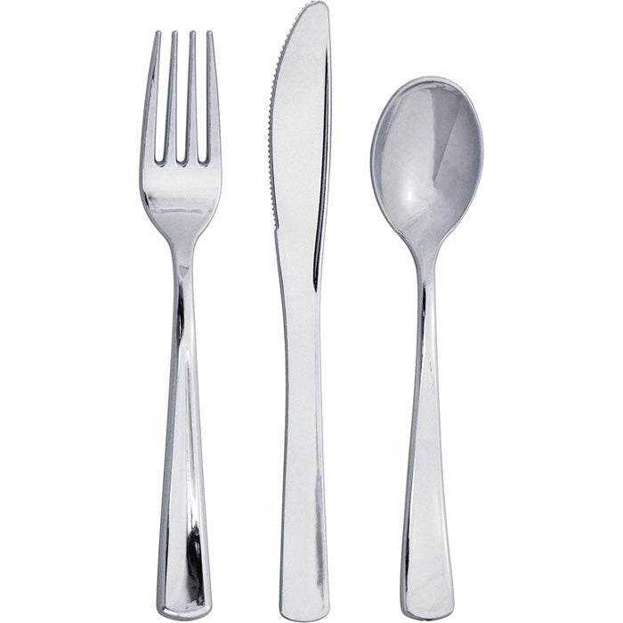 Assorted Cutlery, Metallic Silver, 24 ct by Creative Converting