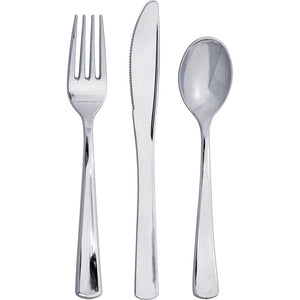 Assorted Cutlery, Metallic Silver, 24 ct by Creative Converting