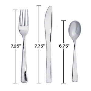 Assorted Cutlery, Metallic Silver, 24 ct Party Decoration