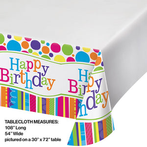 Bright And Bold Tablecover Plastic 54" X 108" Party Decoration