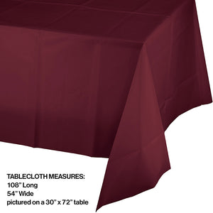 Burgundy Tablecover Plastic 54" X 108" Party Decoration