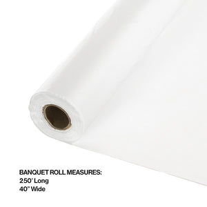 White Banquet Roll 40" X 250' Party Decoration