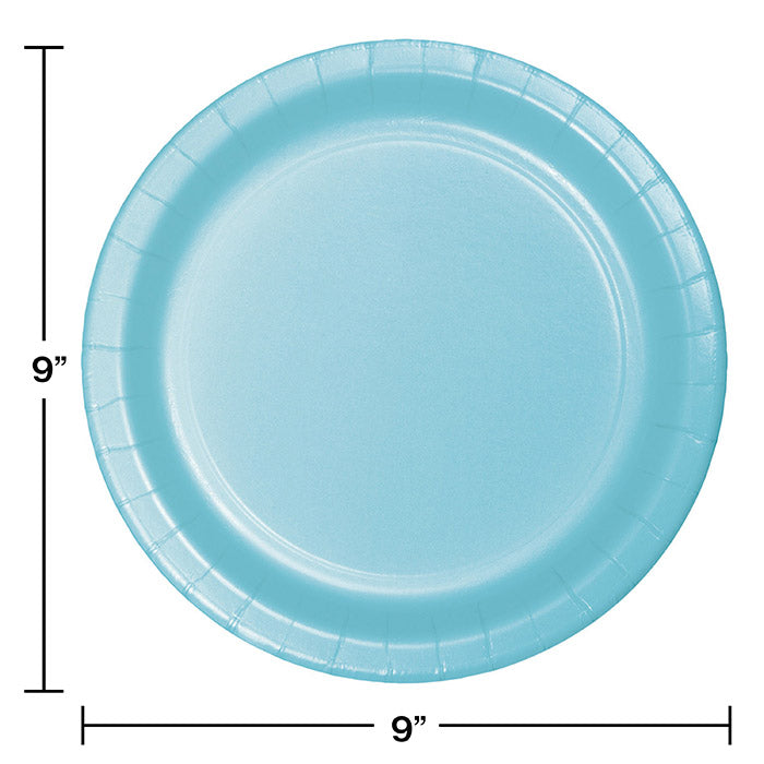 Pastel Blue Paper Plates, 24 ct Party Decoration