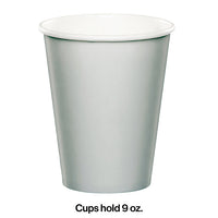 Shimmering Silver Hot/Cold Paper Paper Cups 9 Oz., 24 ct Party Decoration