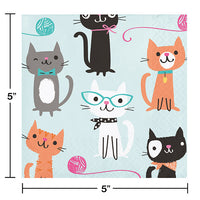 Cat Party Beverage Napkins, 16 ct Party Decoration