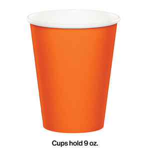 Sunkissed Orange Hot/Cold Paper Paper Cups 9 Oz., 24 ct Party Decoration