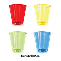 Asst Colors 16Ct 2 Oz Shot Glass, Assorted Colors, 16 ct Party Decoration