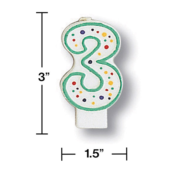 Polka Dot #3 Candle Party Decoration