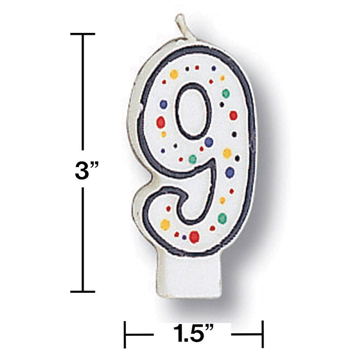 Polka Dot #9 Candle Party Decoration