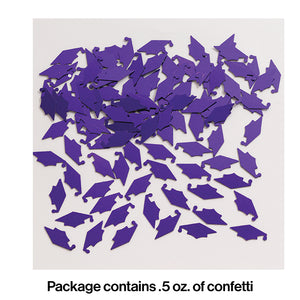 Purple Mortarboard Graduation Confetti, 0.5 oz Party Decoration
