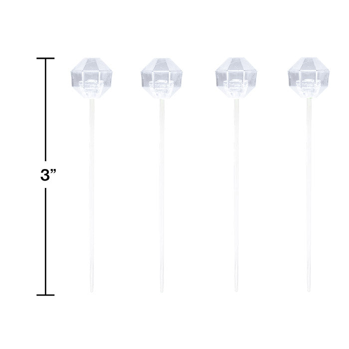 Clear Diamond Picks, 16 ct Party Supplies