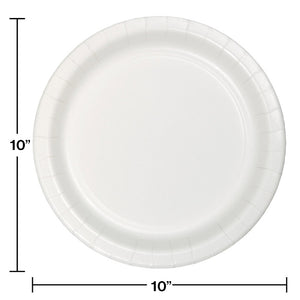 White Banquet Plate, 24 ct Party Decoration