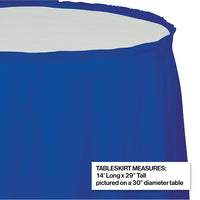 Cobalt Plastic Tableskirt, 14' X 29