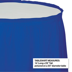 Cobalt Plastic Tableskirt, 14' X 29" Party Decoration