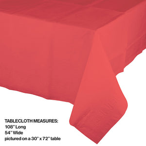Coral Tablecover Plastic 54" X 108" Party Decoration