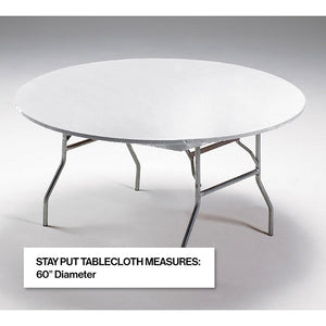 Stay Put Tablecover White, 60" Party Decoration