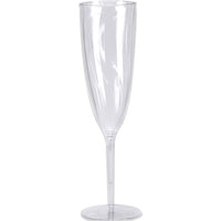 6 Oz. Clear Plastic 1-Piece Champagne Glasses 8ct