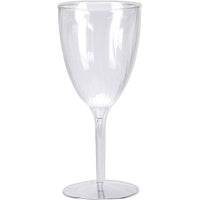 8 Oz. Clear Plastic 1-Piece Wine Glasses 8ct