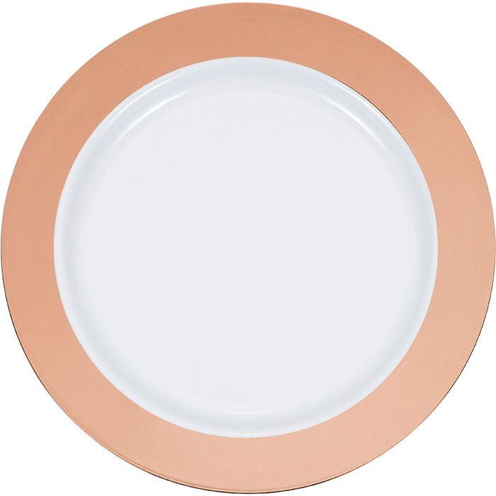 10.25" Rosegold Rim Plastic Plate 10ct by Creative Converting