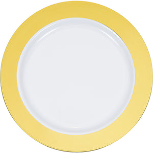 10.25" Gold Rim Plastic Plate 10ct by Creative Converting