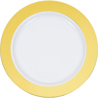 7.5" Gold Rim Plastic Plate 10ct by Creative Converting