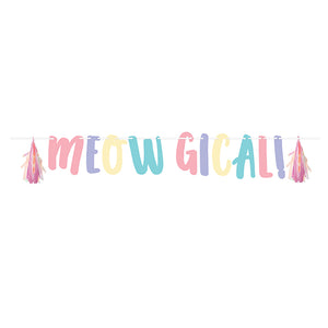 Sassy Caticorn Shaped Banner With Ribbon And Tissue Tassles by Creative Converting