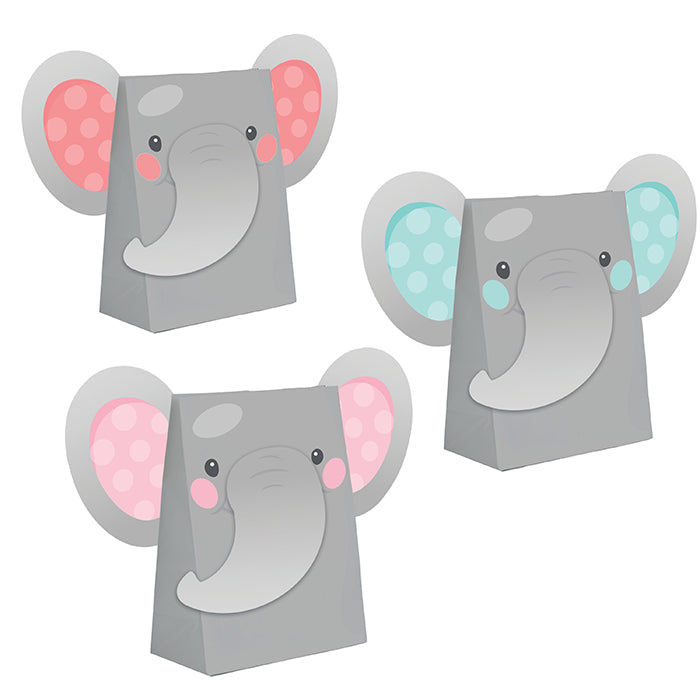 Enchanting Elephants Girl Paper Treat Bags With Attachments 8ct by Creative Converting