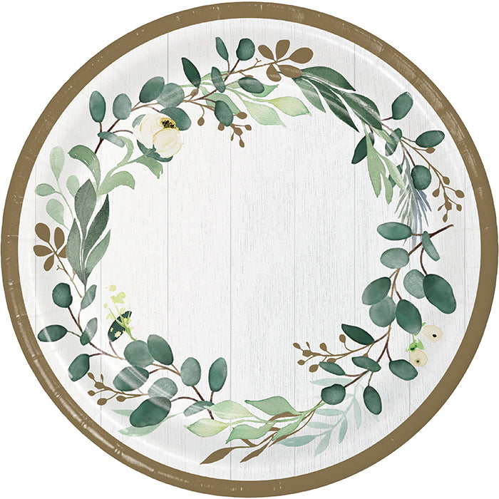 Eucalyptus Greens Banquet Plates 8ct by Creative Converting