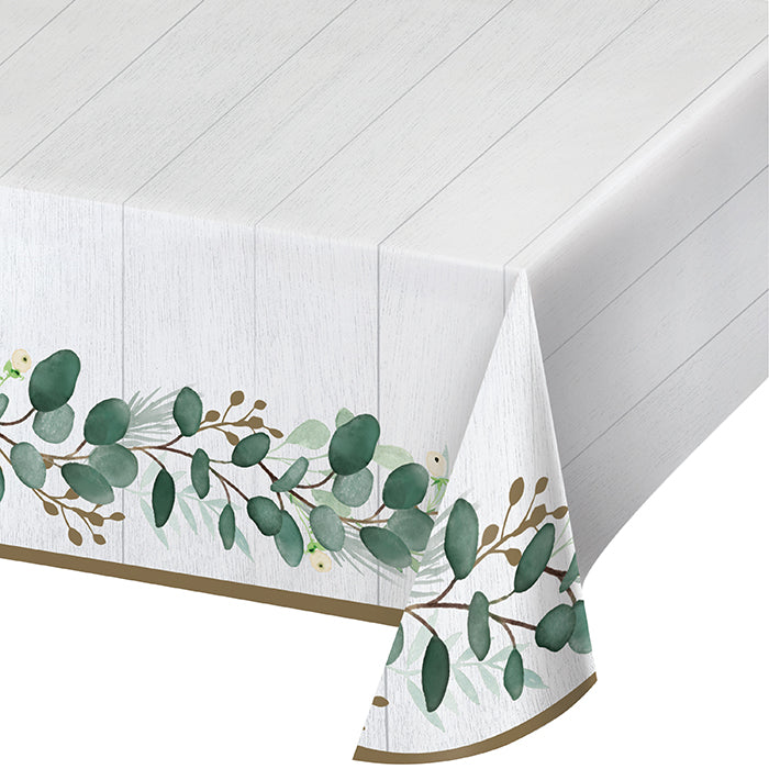 Eucalyptus Greens Paper Tablecover 54" X 102" by Creative Converting