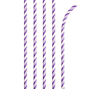 Amethyst Purple Striped Paper Straws, 24 ct by Creative Converting