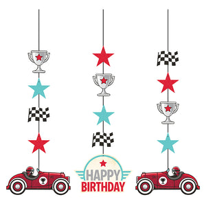 Vintage Race Car Hanging Cutouts 3ct by Creative Converting