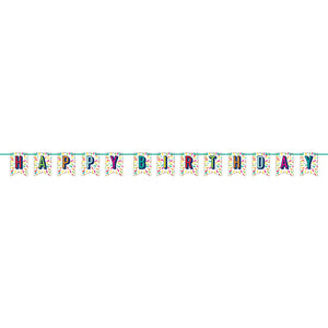Birthday Burst Shaped Banner With Ribbon by Creative Converting