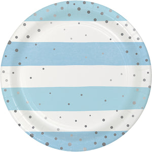 Blue Silver Celebration Dessert Plate, Foil 8ct by Creative Converting