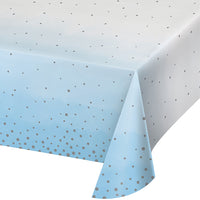 Blue Silver Celebration Paper Tablecover 54