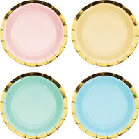 Pastel Celebrations Dessert Plate, Foil, Assorted Pkg 8ct by Creative Converting